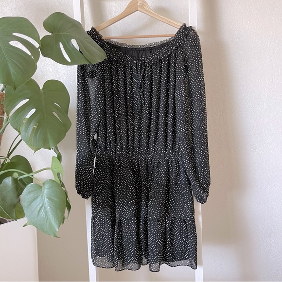 Aakaa Dresses & Skirts - NWT Aakaa Polka Dot Black and White Ruffle Dress